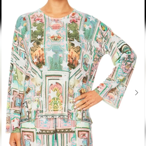 Camilla Printed Belle Sleeve Jumper Nwt Size XL - Picture 2 of 14